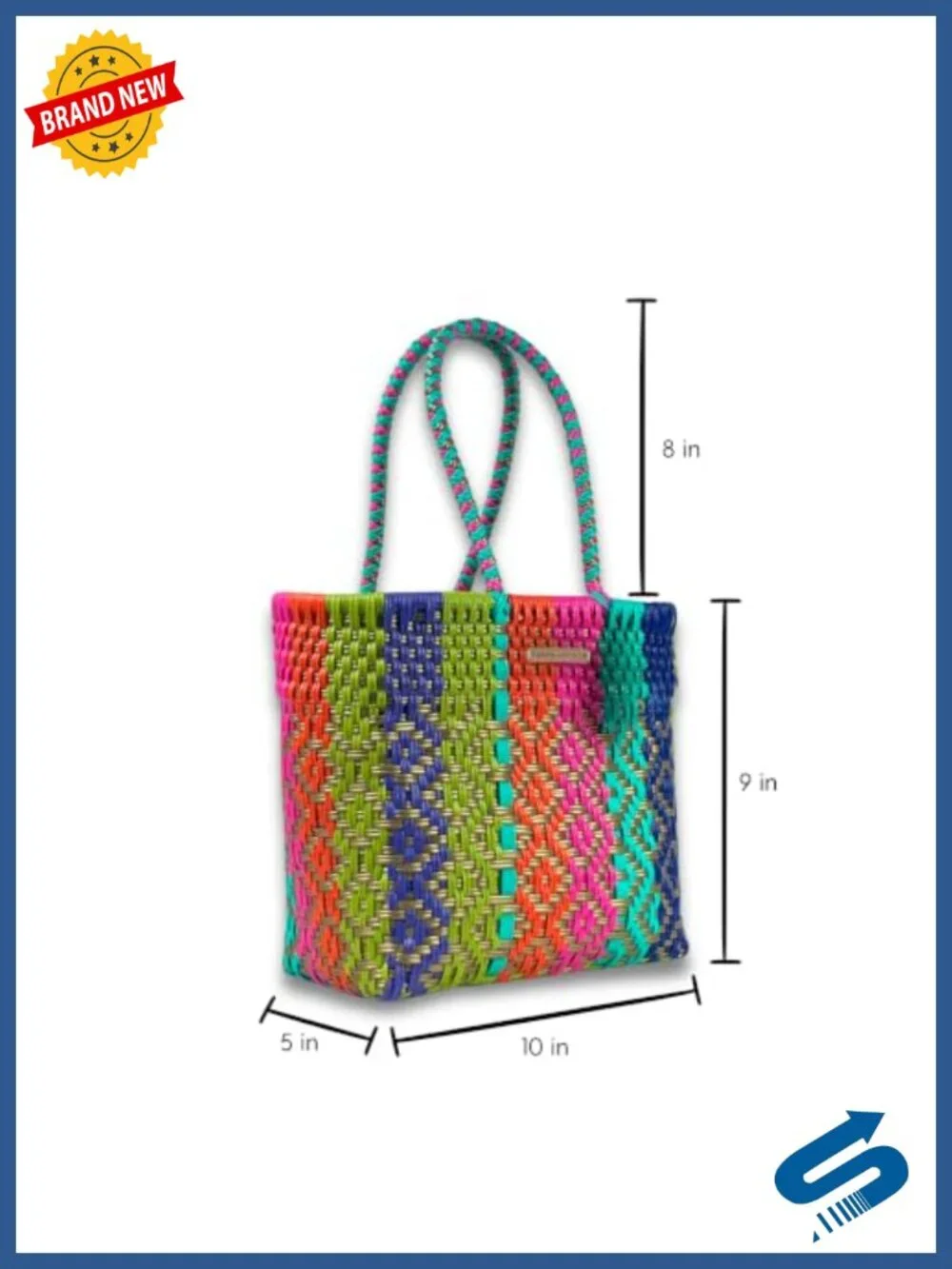 Handwoven Eco-Friendly Waterproof Tote Bag - Recycled Plastic Beach Purse